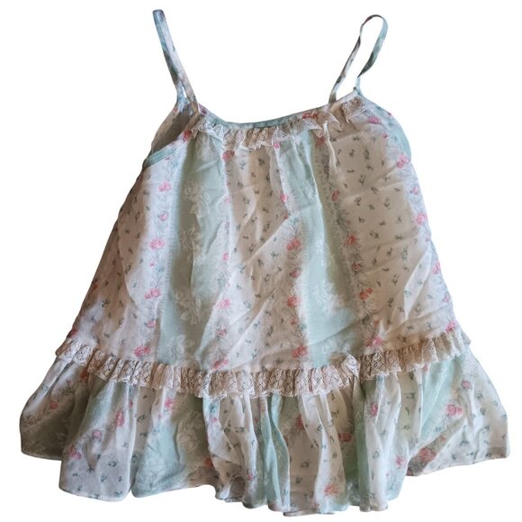4T Girls 1970's Vintage Toddler Girls Floral Ruffle Boho Sundress USA Hippie - Picture 1 of 5
